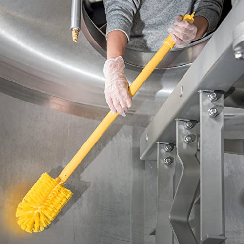 SPARTA Industrial Tank Brush Pipe Brush, Drain Brush with Handle for Commercial Kitchens, Polyester, 30 Inches, Yellow