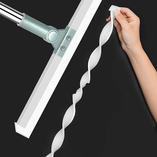 Flex Edge Broom, Silicone Floor, 50 Inch Retractable, Elastic Hair Colwith Grip, Rubber Cleaning Tool, Home Squeegee Broom with Streamlined, Room Care Gear for Kitchen - size: Adhesive strip
