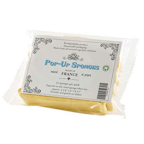 Get - BIOSPG12 French Pop Up Kitchen/Dish Sponge (Pack of 12), Tan , 4" x 3" x 1" - style: Pack of 12