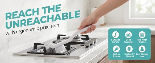 15 Pack Gap Cleaning Brush with Long Handle - Multi-Purpose Corner Scrubber for Bathroom Tile Grout, Kitchen Sink & Window Track, Non-Slip Grout Brush -Grey & White - size: 15Pack
