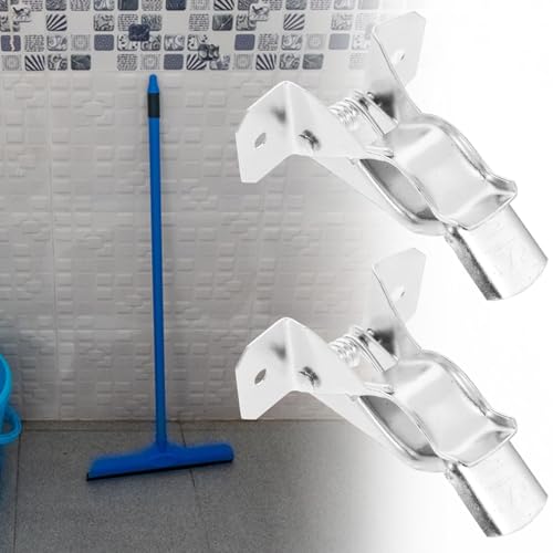 Broom Organizer Wall Mount and Mop Holder 10pcs Set Heavy Duty Iron Construction Wall Mounted Grippers with Hooks for Home Cleaning and Storage Organization