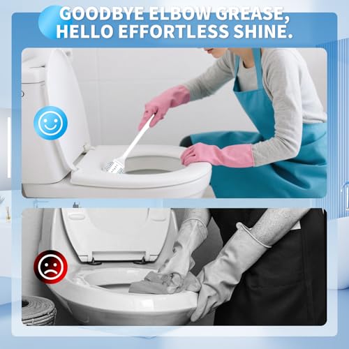 Electric Toilet Brush with Holder, Ultra Quiet & Powerful Scrubbing, IPX7 Waterproof Self-Cleaning Brush for Toilet/Bathtub/Grout, Cordless Spin Scrubber with 320RPM Turbo Power - White