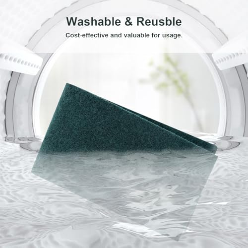 18in Reusable Scrub Mop Pads: 8 Pack Washable and Scrubbing Replacement Pads Compatible with Bona, Rubbermaid and Libman Microfiber Mops