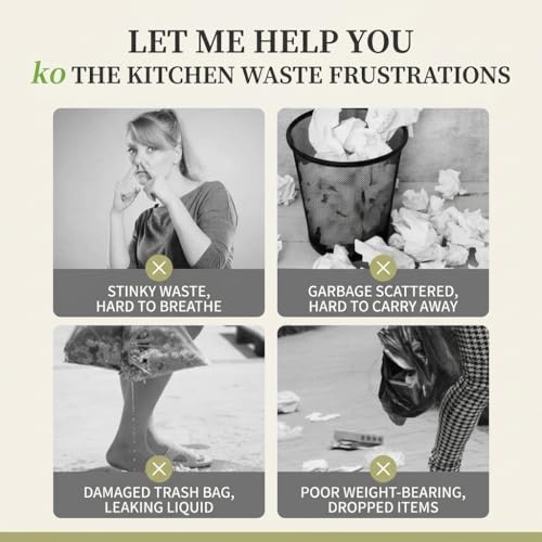 4 Gallon Cream Drawstring Trash Bags - Ultra-Thick 2.4mil Double-Sided Heavy Duty Garbage Bags - Leakproof & Tear-Resistant Small Wastebasket Liners for Bathroom, Office (4gal-90) - color: 4gal-90
