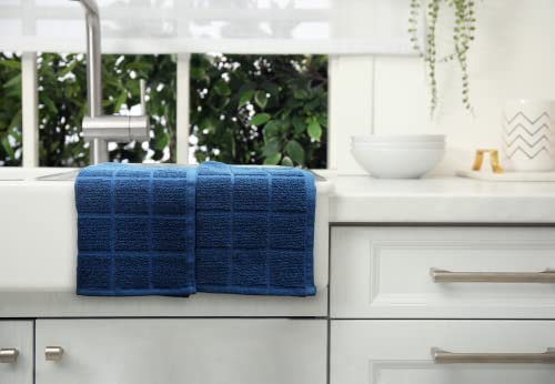 100% Cotton Terry Dish Cloth & Dish Towel, 6 Pack, Super Soft and Absorbent Kitchen Towels, Perfect for Kitchen Cleaning and Dish Washing (Navy Blue 6 Pack) - color: Navy Blue 6 Pack