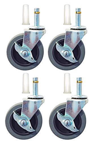 Mop Bucket Casters Set of 4 | 3" with Sockets and Brakes | Replacement for Rubbermaid 7380-L1 … - size: 3" With Brake