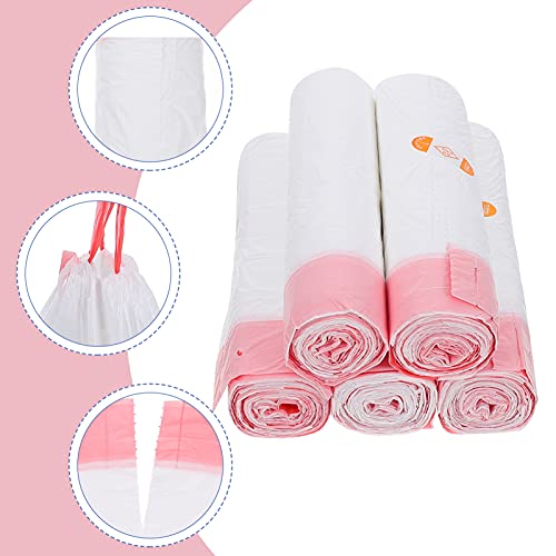 Cabilock 75pcs trash bag toilet waste bags dustbin rubbish bags toilet garbage bags large garbage bag wastebasket liners toilet bags for portable potty travel plastic white lawn drawstring - color: White