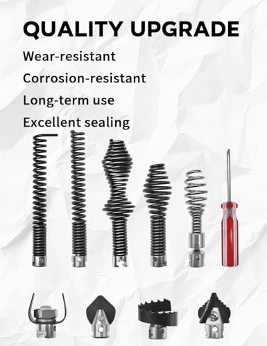 10PCS Drain Snake Cutter and Drain Auger Cutter Kit with Glove Fit for RIDGID C8 Drain Snake Cable 62270/Heavy Duty Cutter/Augers Fit for RIDGID 5/16", 3/8", 5/8" Segmented Drain Cables