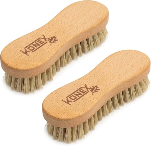 KONEX Bristle Brush for Cleaning - Heavy Duty Scrub Brush - Economy Utility Hand-Held Brush, Nylon Fiber, Wood Body - Ideal for Tough Cleaning Tasks (Medium-Stiffness Bristle)