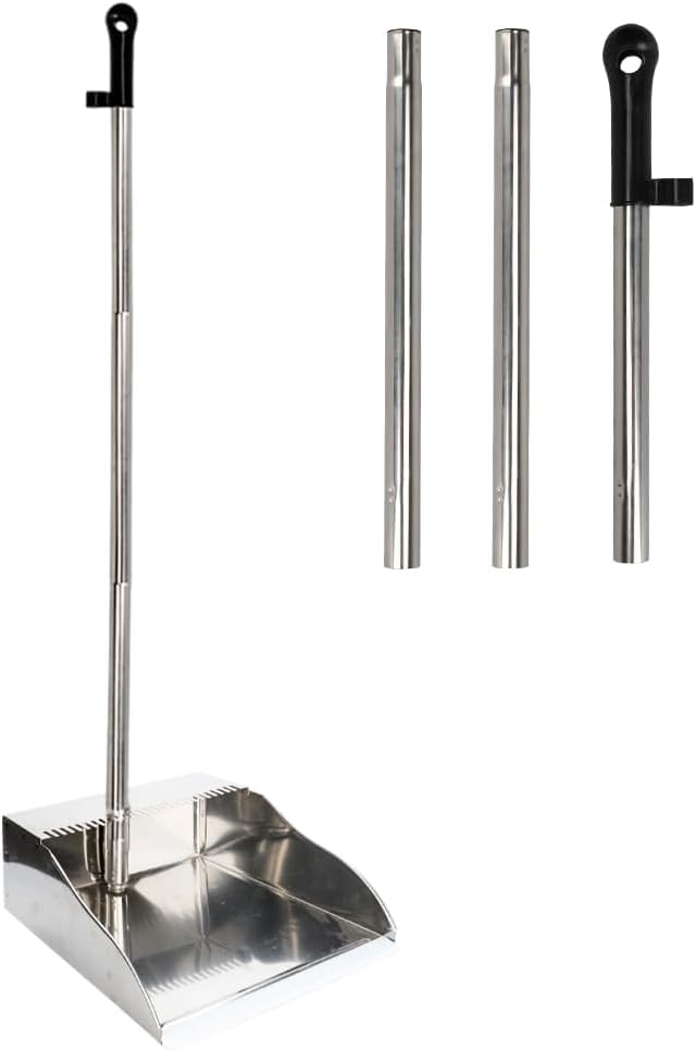 3 Pack Stainless Steel Dustpan Metal Dustpan with Handle Heavy Duty Dust Pan Upright Dust Pan for Home Office Lobby - style: 3 Pack Dustpan