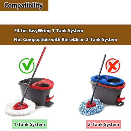 20Pack Spin Mop Replacement Heads,100% Microfiber Mop Head Replacement Compatible with Triangle Spin Mop, Easywring 1-Tank System, Easy Cleaning, Microfiber, Machine Washable - size: 20Pack