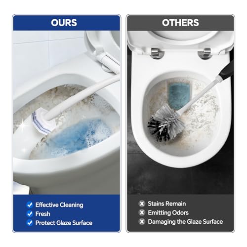 80 Toilet Bowl Refills Fits for Clorox Toilet Brush, Upgrade 3-Layer Disposable Bowl Cleaner Refills for Bathroom Cleaning, 2X Cleaning Power, No Falling Apart - size: 1 Count (Pack of 80)
