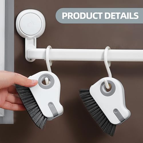Window Track Cleaning Brush, 2-in-1 Groove Cleaner Brush - Deep Clean & Scratch-Free for Sliding Door Tracks, Shower Door Sills & Household Narrow Gaps (2-Pack, Gray)