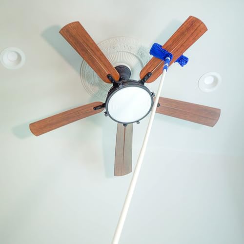 Unger Connect and Clean Microfiber Ceiling Fan Duster, Household Cleaning Supplies to Trap Dust and Dirt, Reusable and Machine Washable Sleeve, Compatible with Threaded Poles for Higher Access - style: Ceiling Fan Duster (Blue)