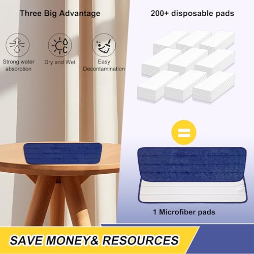 16.5 inch Reusable Mop Pads Microfiber Spray Mop Replacement Heads for Wet/Dry Mops Compatible with Bona Floor Care System (5 Pack) - color: Darkblue Mop Pads