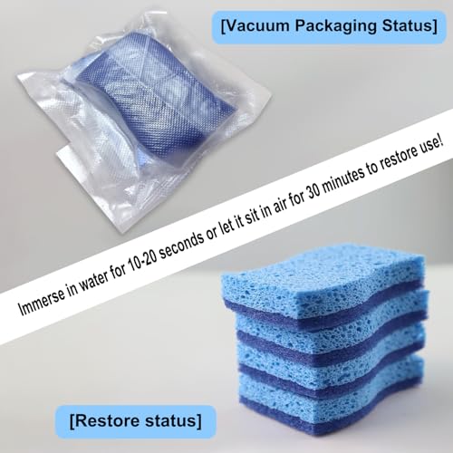 4 Pack Non-Scratch Scrub Sponges, Long Lasting Heavy Duty Kitchen Cleaning Sponges, Kitchen Sponges for Cleaning Home, Dishes and Bathroom & More