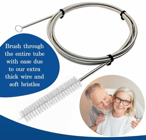 Hose and Mask for CPAP Cleaning Brush with Collapsible Wash Basin Bucket Tub - Essential Care Kit for CPAP Users, Suitable for 7 Feet Tubing and 22mm 19mm Diameter (Standard Set Basin & Brush)