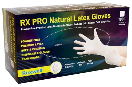 Raxwell Cleaning & Latex Glove Combo Pack | 8.5 Mil Heavy Duty, Waterproof, Food & Medical Grade, Powder-Free