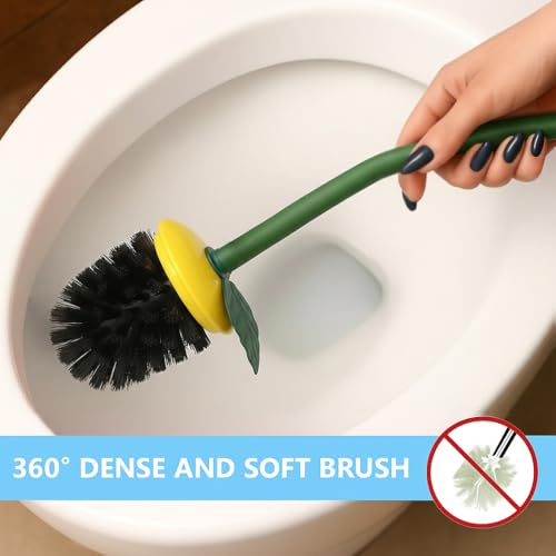Deep & Sturdy Toilet Bowl Brush with Holder - Pear Bowl Brush - Durable Scrubbing - Toilet Cleaners - Household Essentials - Bathroom Cleaner - Cleaning Supplies - Household Supplies - color: Pear