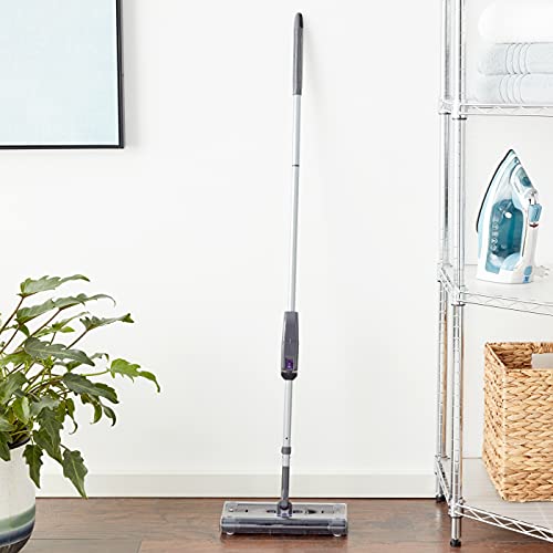 Swivel Sweeper - Cordless Electric Floor and Carpet Sweeper with Rotating Brush for Efficient Cleaning, Quad Brush Technology- Purple
