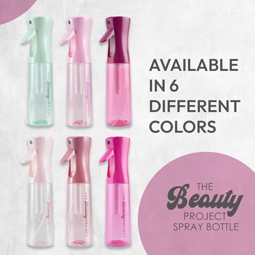 Spray Bottle Mister for Hair - Continuous Mister, Fine Water Mist, Trusted by Professional Salons & Barbers, 10.1oz - Clear Bottle (Fuscia) - color: Fuscia