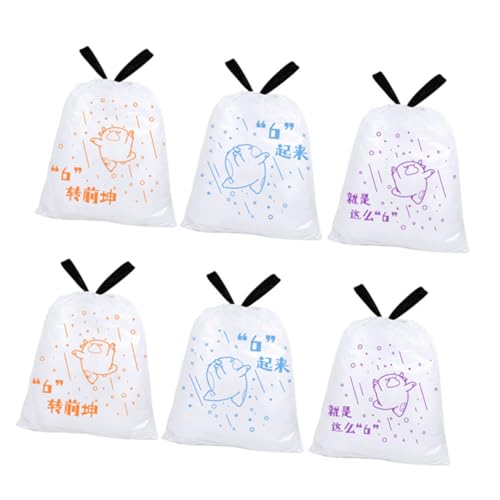 Thickened Kitchen Trash Bags with Drawstring 69pcs 50x55cm Portable Garbage Bags for Home Use Compatible with Bin Diameter ≤37cm
