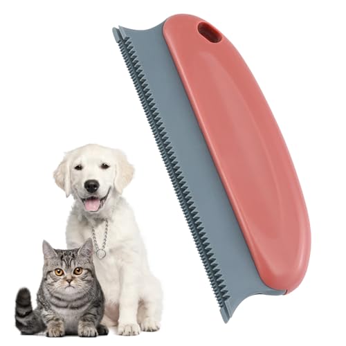 Pet Hair Remover Lint Removal Tool Loose Fur Scraper Brush for Sofa Carpet Rug Couch Fabric Furniture Clothing(Flesh Red) - color: Flesh Red