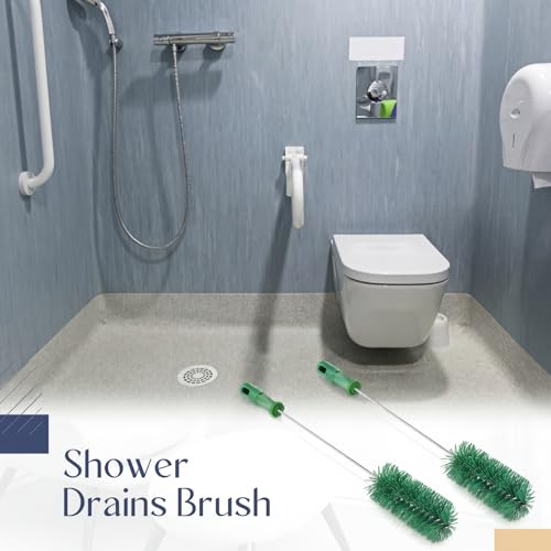 Baderke 2 Pieces Drain Brush Pipe Cleaning Tube Brushes 19.7 Inch Plastic Shower Pipe Flexible Cleaning Tool (Green,19.7 x 2.4 Inch) - color: Green, size: 19.7 x 2.4 Inch
