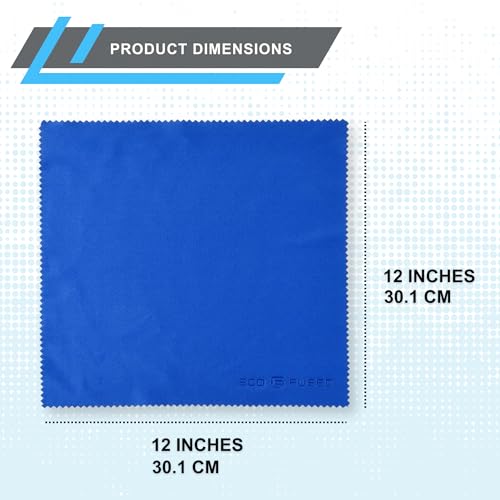 Eco-Fused XL Microfiber Cleaning Cloths - 5 Pack - 12 x 12 inch (30.5 x 30.5 cm) - Quickly Remove Fingerprints, Dust and Smudges from Tablet, TV and Notebook Screens Without Scratches or Marks - color: 5 Pack - 12 X 12 Inch