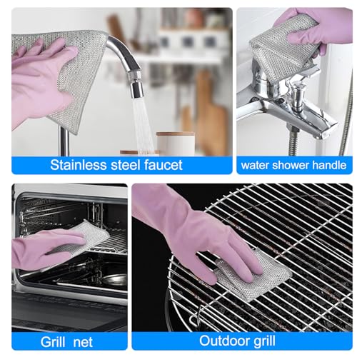 20 PCS Multipurpose Non Scratch Wire Dishcloth,Reusable Kitchen Cleaning Cloths,Multipurpose Wire Dishwashing Rag for Wet and Dry Dish