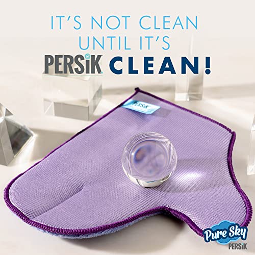 persik Pure-Sky Microfiber Glass Cleaning Glove - Just Add Water, No Detergents - Streak-Free Window Cleaner for Windows, Mirrors, Shower Doors & Car Glass - style: Window and Glass Glove