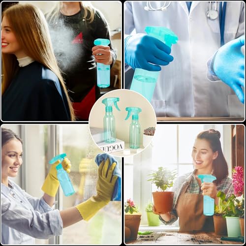Cosywell Plastic Spray Bottles 8.8oz/260ml 2 Pack Refillable Container Empty Spray Bottle for Cleaning Mist/Stream Heavy Duty Water Spraying Bottle for Cooking Hair Care Essential Oils(Green) - color: C-Green