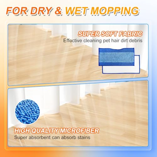 Reusable Replacement Pads Compatible with Shark Vac Pad VM252 VM251 VM200 VC205 VM250 VM200 VM200C VM190 VM250 QM250 VM190 VM200P12 Vacuum Mop Refills Upgraded Design of Dirt Chamber, 3+2+1 Pack - color: Blue,1+2+3 Pack