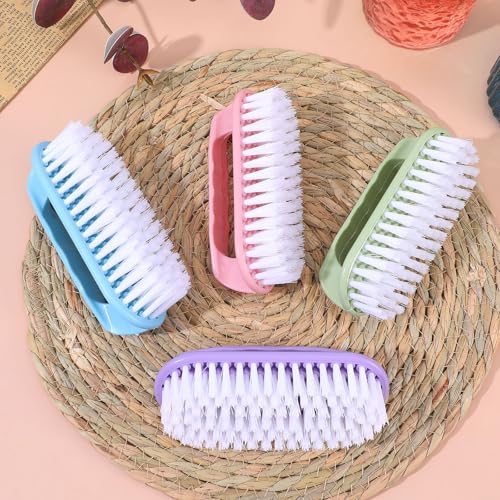 Scrub Brush 12-Pack Heavy Duty Multi-Purpose Cleaning Brushes with Stiff Bristles, 4 Colors (Purple Pink Blue Green) for Floor Laundry Bathtub Sink Tile & Household Surfaces