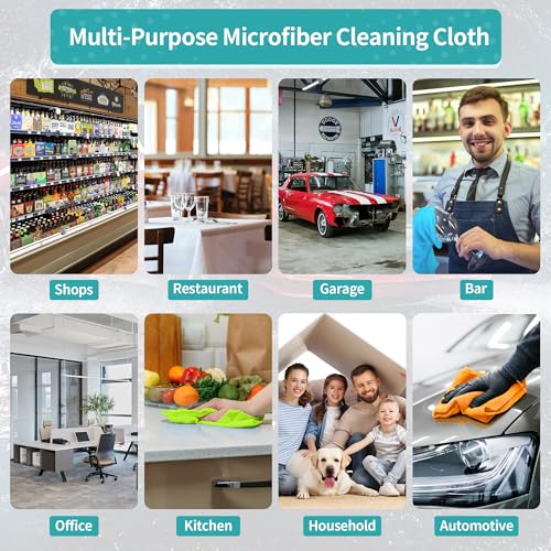 Microfiber Cleaning Cloth, 12 Pack Cleaning Rags, 12" x 12" Microfiber Towel, Lint Free Non-Abrasive Dusting Cloth, Microfiber Towels for Cars Kitchen Garage House Office - color: Multicolor, style: 12 Pack