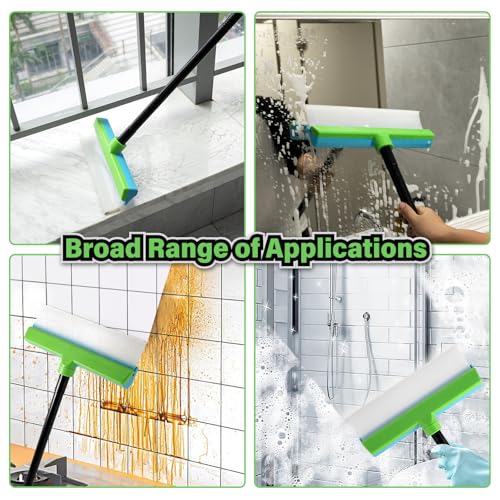 Gomake 11'' Window Squeegee with 20-63 Inch Telescopic Long Handle for Shower Glass Door,Car Windshield, Window, Mirror, Bathroom,Countertop,Floor Cleaning