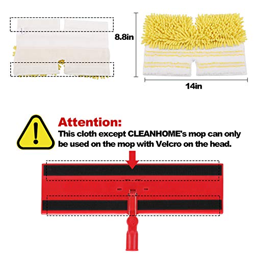 AKOMA Dual Sided Dust Mop, Flip Head Dry and Wet Mops for Floor Cleaning, with 2 Washable Microfiber Pads Mopping for Home Office Bathroom Hardwood Tile Floor,Yellow Cleaner Tools