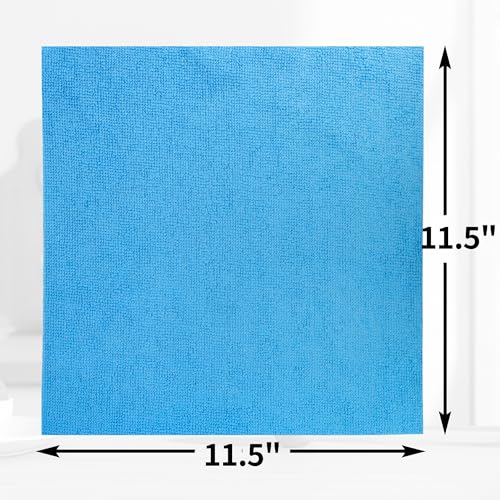 Shop Towels, 150 Pack Cleaning Rags Microfiber Towels, Bulk All-Purpose Microfiber Cleaning Cloth Lint-Free Wipe Washcloth for Commercial Garage Automotive & Housekeeping 11.5"*11.5" - color: Blue, style: 150 Pack