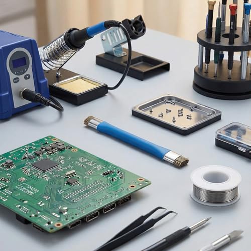 Anti Static Brush Set, Small Cleaning Brush for Phone Motherboard Solder Pad Work, Blue Precision Bristles, Handy Tool for Electronics Cleaning, 2 Pieces Repair Kit