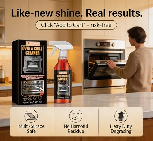 Oven Cleaner Heavy Duty – Foam Spray for Kitchen Grease, Stovetop, Grill, Cookware, Countertop, Baked-On Food, Multi-Surface Degreaser (100ml, 1PC)