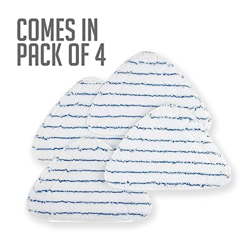 OVENTE Steam Mop Replacement Pads for ST405 Series (Pack of 4), Reusable and Washable Microfiber Cleaning Pads, White ACPST4054 - color: White - Pack of 4