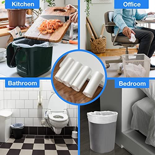 Charmount Small Trash Bags 1.2 Gallon, 102 Count Garbage Bags Bathroom Trash Can Liners,fit 4.5-5 Liter Clear (Pack of 2) - size: 1 Count (Pack of 204), style: 1.2 Gallon