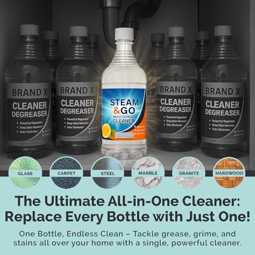 Steam & Go Multi-Purpose Cleaner Spray with Oxy Power for Multi-Surfaces - Removes Stains, Eliminates Odors, & Degreases - Orange Scent, 32 oz - size: 32 Fl Oz (Pack of 1)