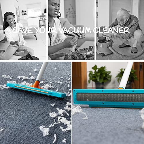 Carpet Rake-Carpet Hair Removal Tool-Carpet Rake to Fluff Carpet-Carpet Scraper Brush Rug Comb Pet Cat Fur Dog Hair Remover for Couch Furniture Carpet Broom