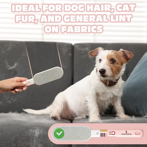 4-in-1 Pet Hair and Lint Remover Brush – Reusable Fabric and Clothing Cleaner for Pet Hair, Lint and Fur – Handheld Multi-Surface Tool for Clothes, Upholstery, Sofa and Travel Use (Pink) - color: Pink