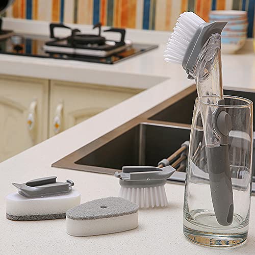 Magik 1~2Pc Kitchen Automatic Liquid Soap Dispensing Dish Brush Washing Bowl Sponge (1 Pack)