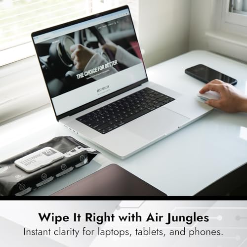 Air Jungles Electronic Wipes Screen Cleaner 70 Count, No Cloth Needed, XL 8"x10" Cleaning for LED Screen, TVs, Computer, Tablet, Phone, Laptops, Monitor, Smart Watch, Headphone and Gaming Equipment - size: 70 Count (Pack of 1)