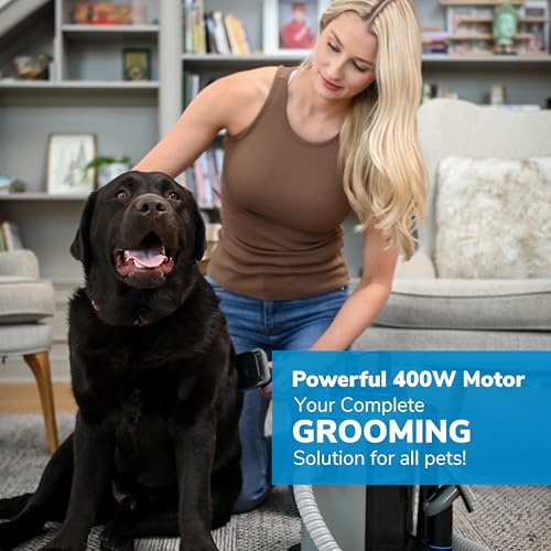 FURME Ultra Pet Grooming Vacuum Kit - Cat & Dog Grooming Kit for Easy Pet Care at Home, Quiet & Safe Dog Hair Remover Machine with Brush, Clipper, Shedding & Cleaner Tools & 4.5L Canister - size: 4.5 Liter Canister
