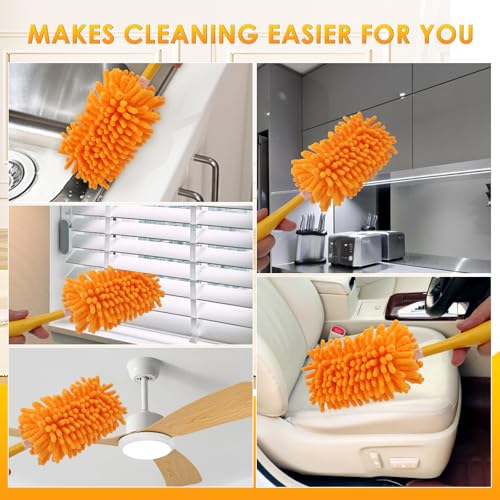 Redones Dusters for Swiffer - Reusable Duster Refill Compatible with Swiffer Hand Duster, 360 Heavy Duty Dusters Refills 4 Pack(Handle is Not Included) - size: 4PCS