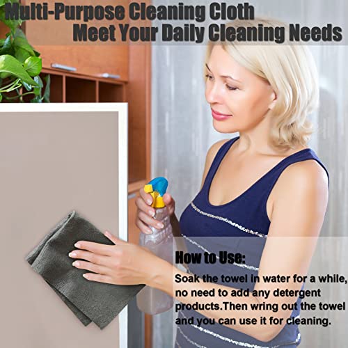 KTT Microfiber Cleaning Cloth, 12" x 16", 8 Pack | Reusable Microfiber Cleaning Cloth, Lint Free, For Home, Window, Mirror Glass and Cars - color: Dark Grey 8p